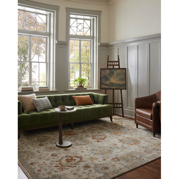 Oatmeal and Multicolor Synthetic Easy Care Rectangular Rug, 7'-6" x 10'