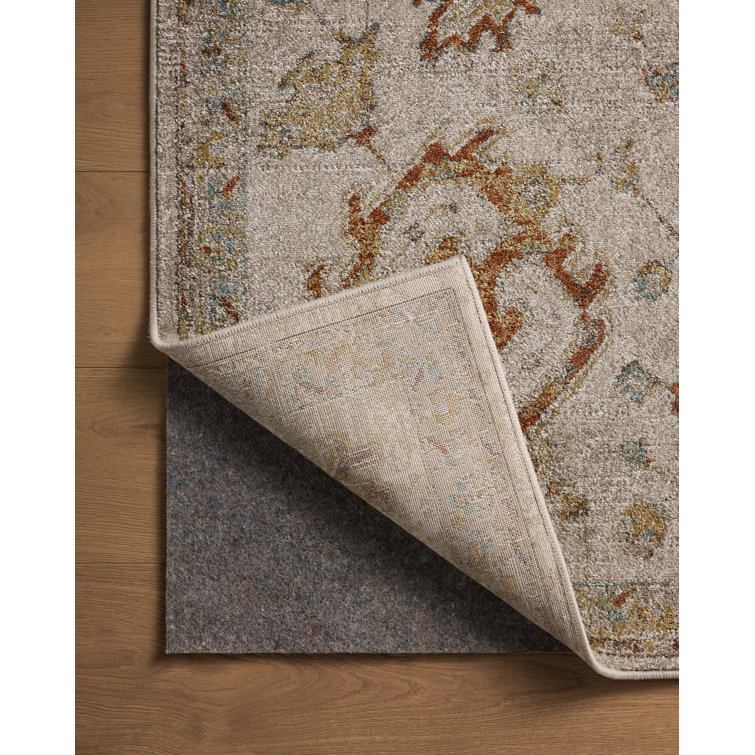 Oatmeal and Multicolor Synthetic Easy Care Rectangular Rug, 7'-6" x 10'