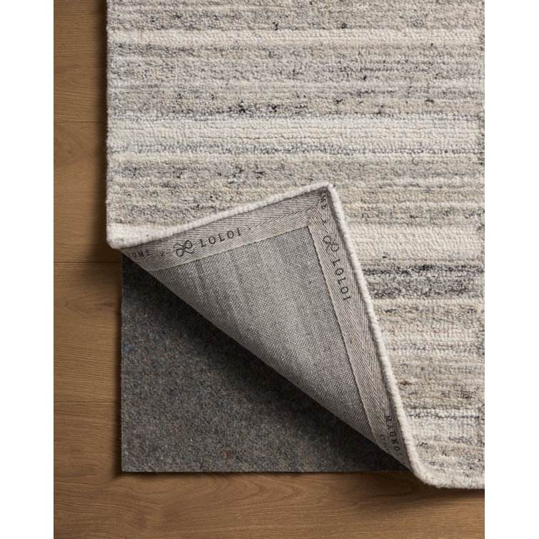 Ivory and Stone Hand-Tufted Wool Rectangular Rug 8'-6" x 11'-6"