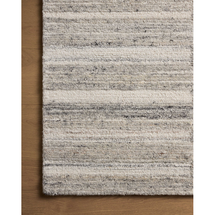 Ivory and Stone Hand-Tufted Wool Rectangular Rug 8'-6" x 11'-6"