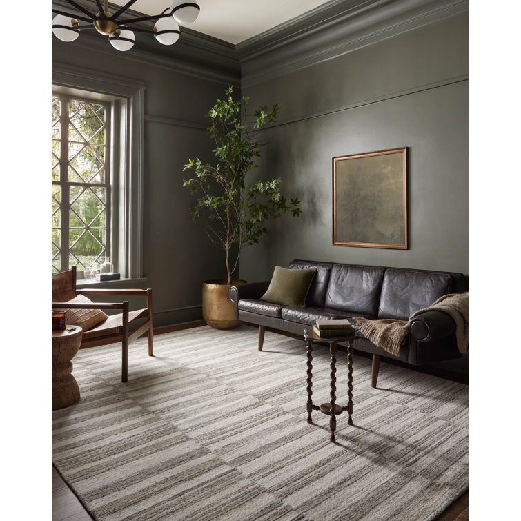 Ivory and Stone Hand-Tufted Wool Rectangular Rug 8'-6" x 11'-6"