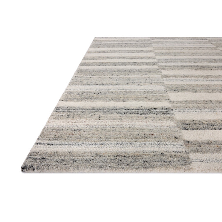 Ivory and Stone Hand-Tufted Wool Rectangular Rug 8'-6" x 11'-6"