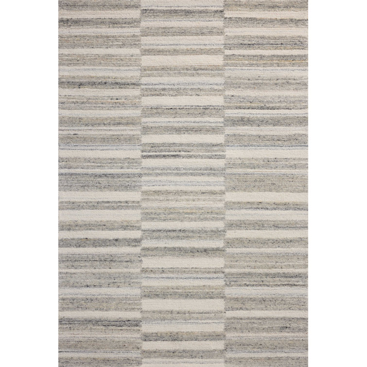 Ivory and Stone Hand-Tufted Wool Rectangular Rug 8'-6" x 11'-6"