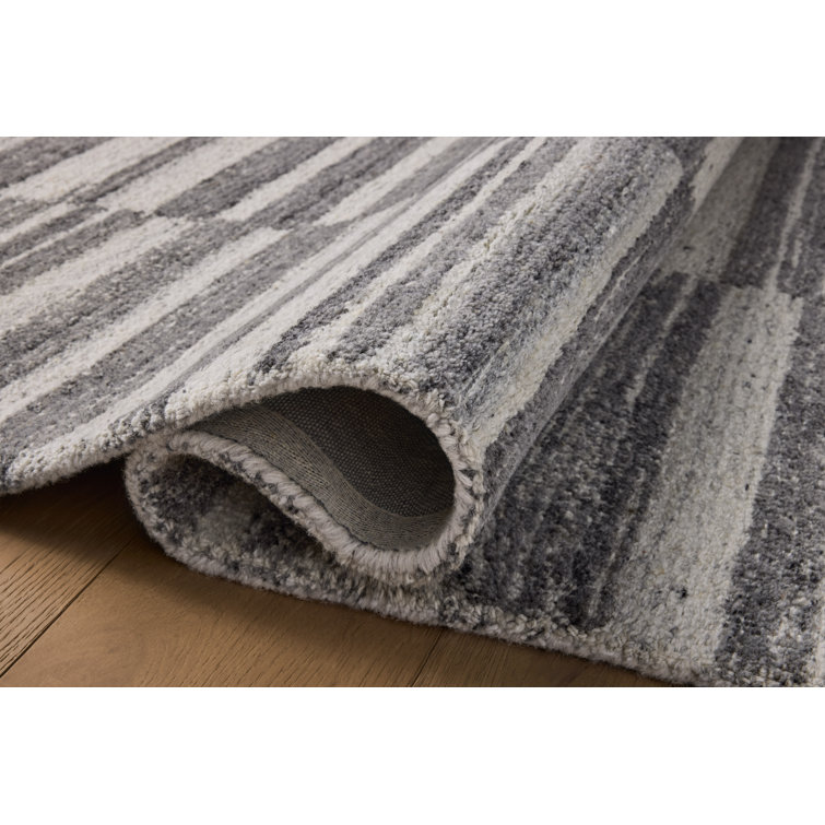 Gray Hand-Tufted Wool Rectangular Area Rug 3'-6" x 5'-6"