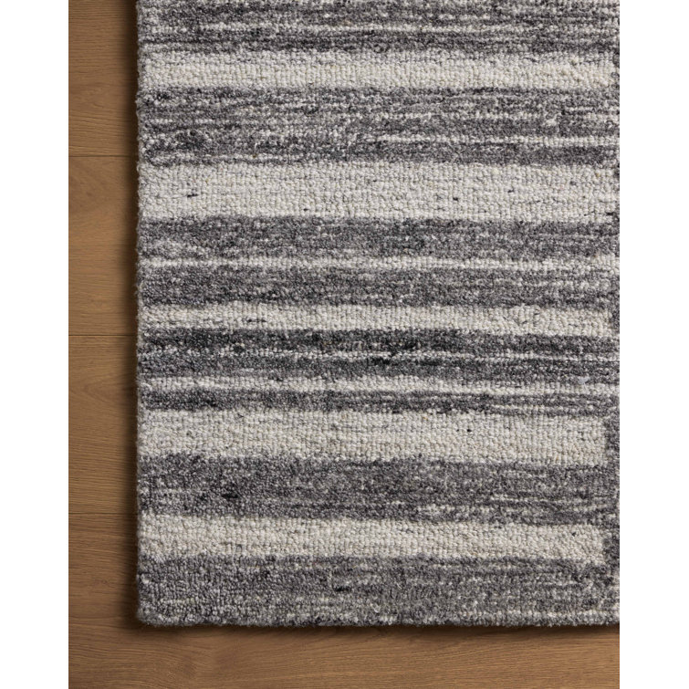 Gray Hand-Tufted Wool Rectangular Area Rug 3'-6" x 5'-6"