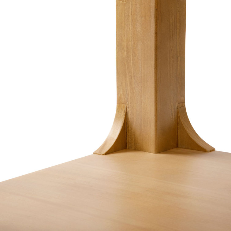 Blonde Pine Rectangular Coffee Table with Storage Shelf