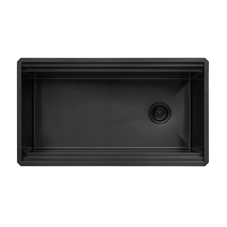 Ruvati 33.5" Black Stainless Steel Drop-In Kitchen Sink