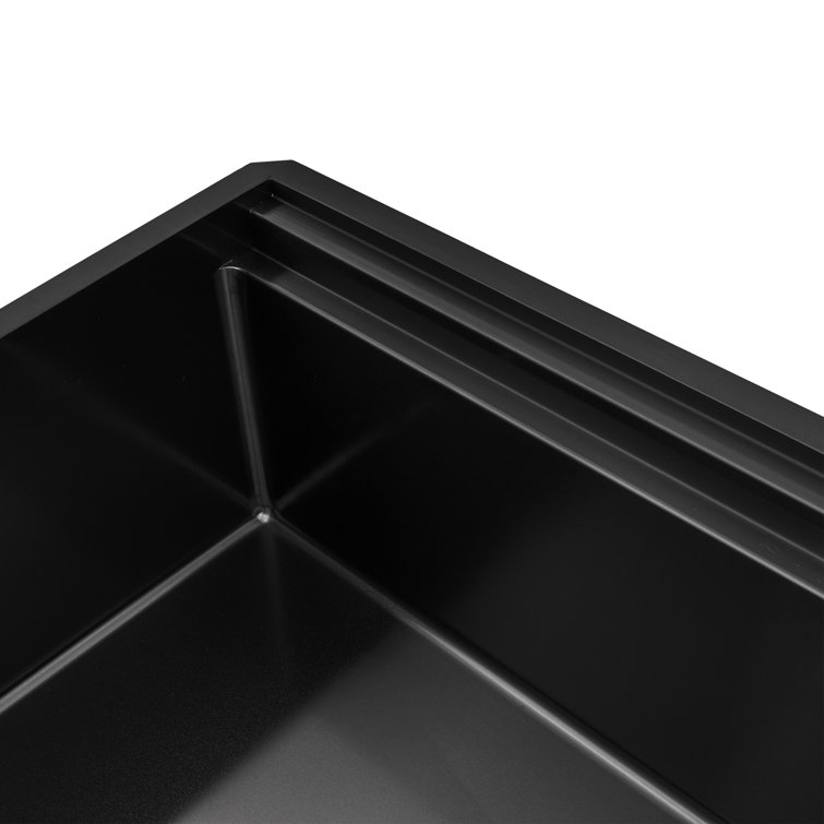 Ruvati 33.5" Black Stainless Steel Drop-In Kitchen Sink