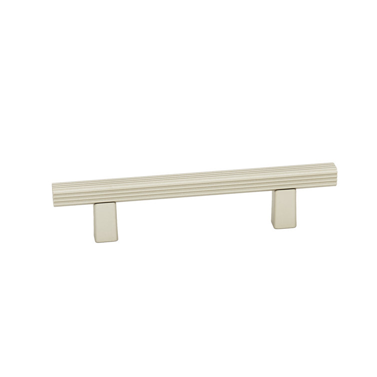 Matte Nickel Grooved Bar Cabinet Pull with Mounting Hardware