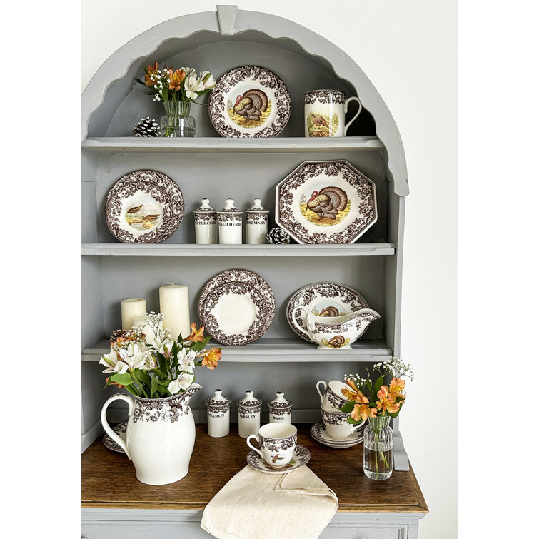 Delamere 6.5 Inch Brown Porcelain Bread and Butter Plates Set