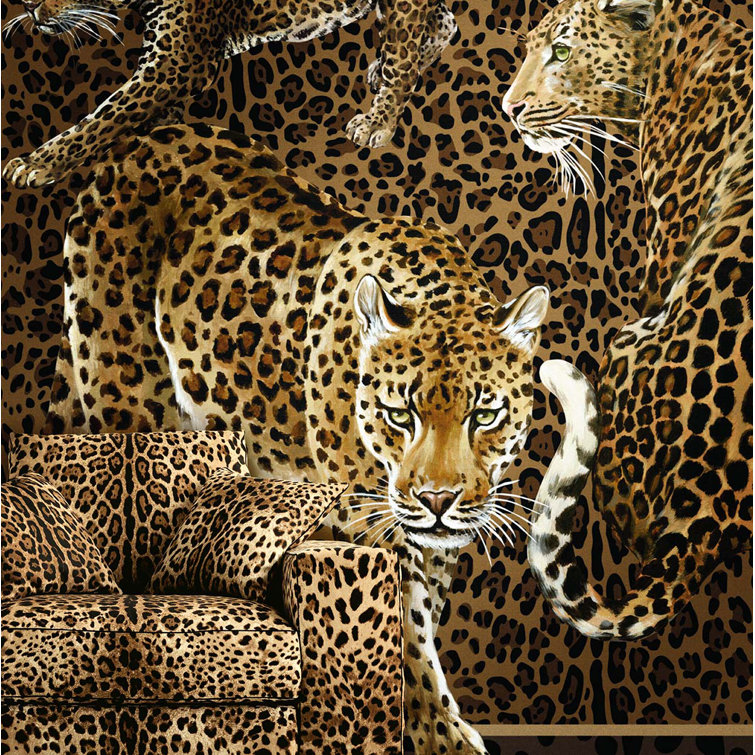 Luxurious Brown and Black Animal Print Wall Mural