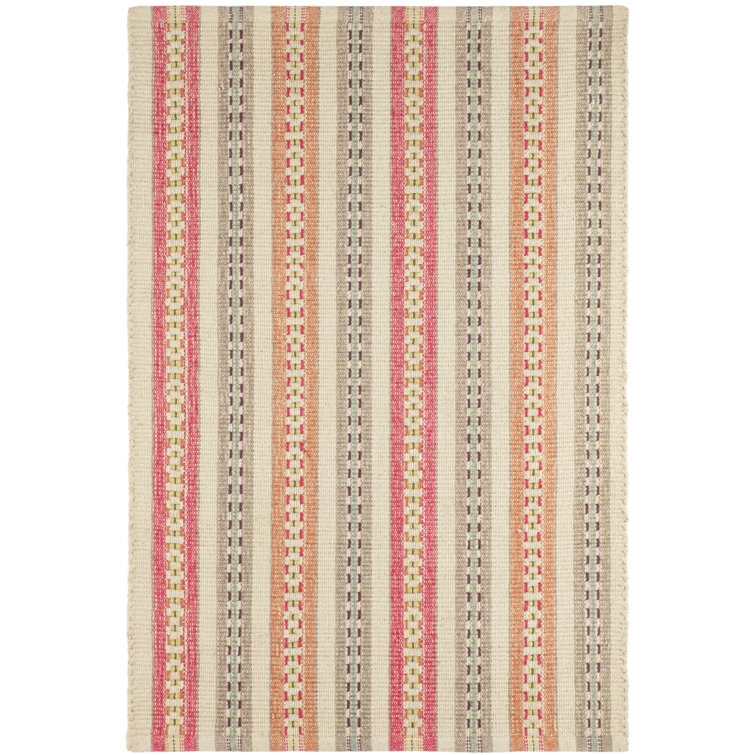 Spice Stripe Handwoven Cotton Rug, 2' x 3'