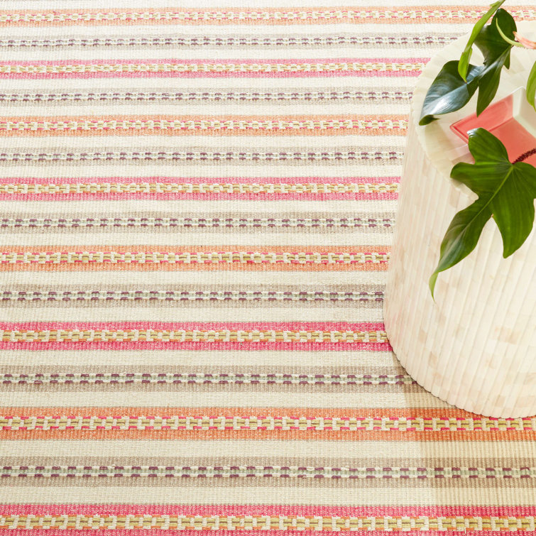 Spice Stripe Handwoven Cotton Rug, 2' x 3'