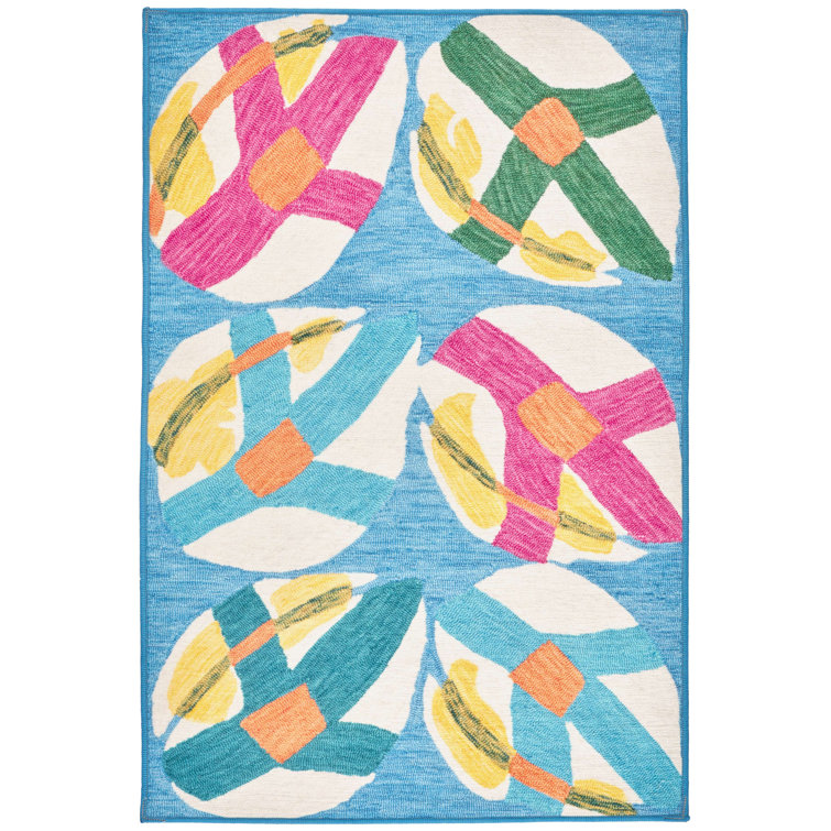 Spring Multicolor Synthetic Rectangular Washable Rug 2' x 3'