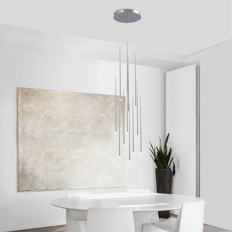 Slim Polished Chrome Aluminum LED Mini Pendant Light