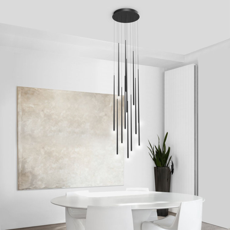 Matte Black Aluminum Tall Mini LED Pendant Light