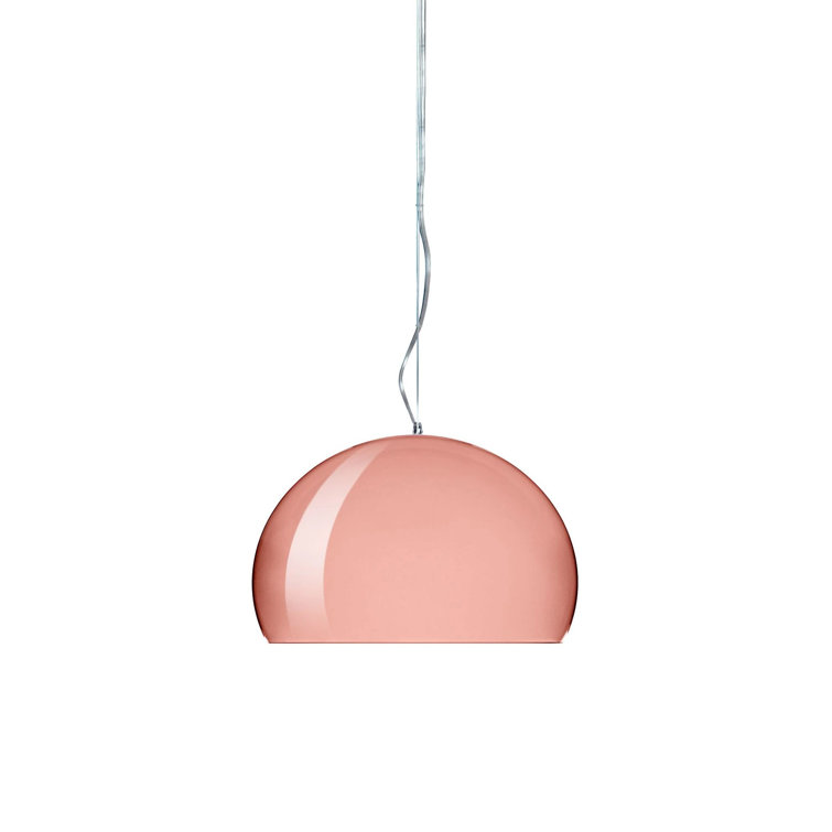Matte White LED Sphere Pendant Light with Transparent Finish