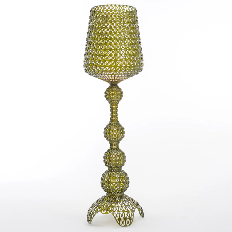 Kabuki Green Transparent Outdoor LED Cylinder Floor Lamp