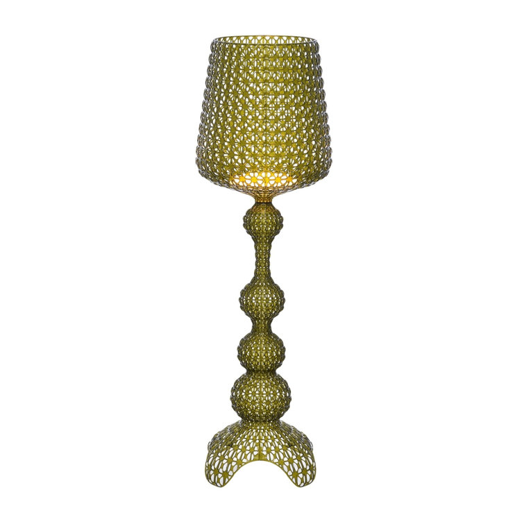 Kabuki Green Transparent Outdoor LED Cylinder Floor Lamp