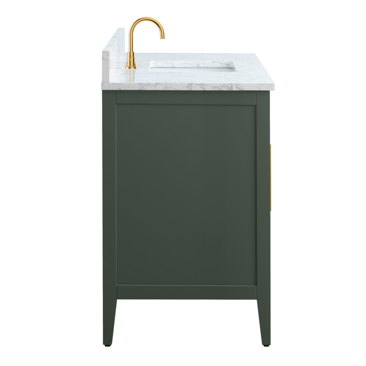 48'' Vintage Green Single Bathroom Vanity with Marble Top