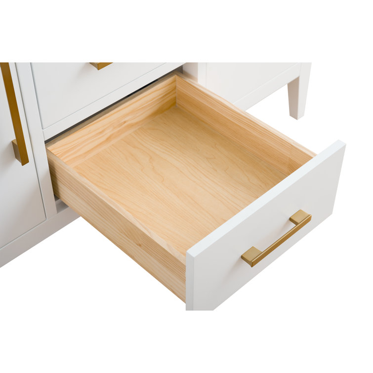 White 48'' Single Bathroom Vanity with Engineered Marble Top