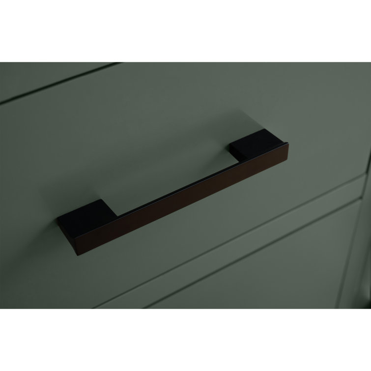 60'' Vintage Green MDF Single Sink Bathroom Vanity with White Marble Top