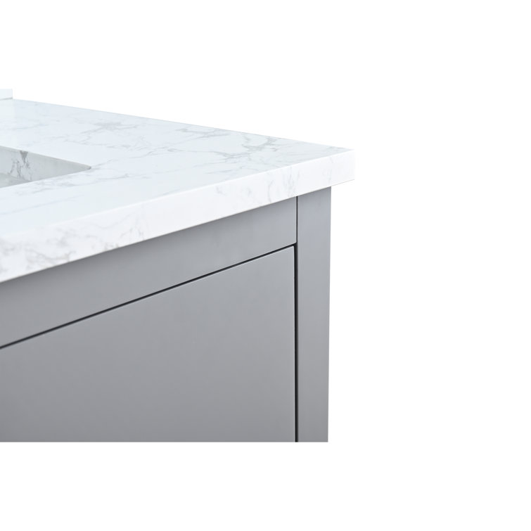 72'' Cashmere Gray Double Bathroom Vanity with Engineered Marble Top