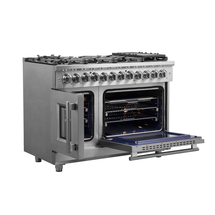 Massimo 48-inch Stainless Steel Dual Fuel Range with 8 Burners
