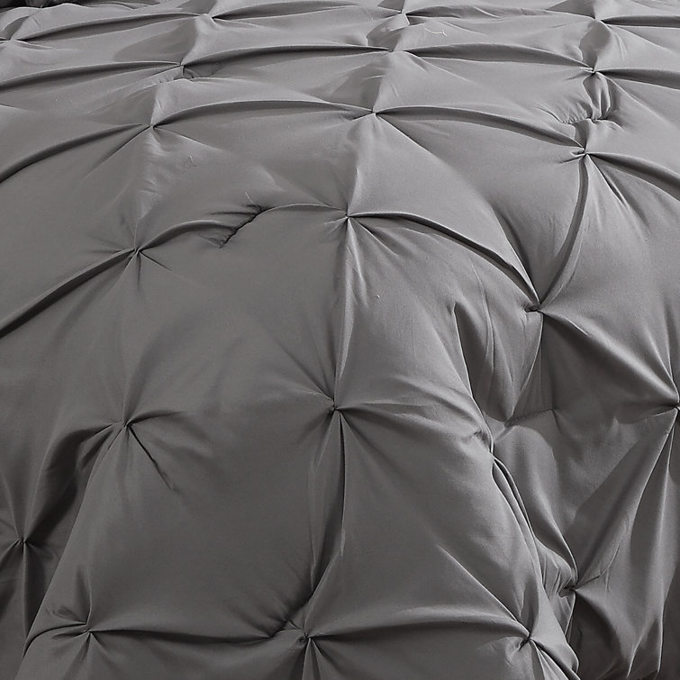 Taupe Twin Reversible Microfiber Comforter Set with Chevron Pattern
