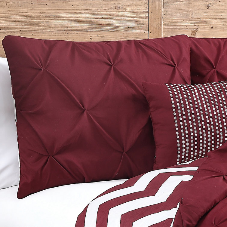 Taupe Twin Reversible Microfiber Comforter Set with Chevron Pattern
