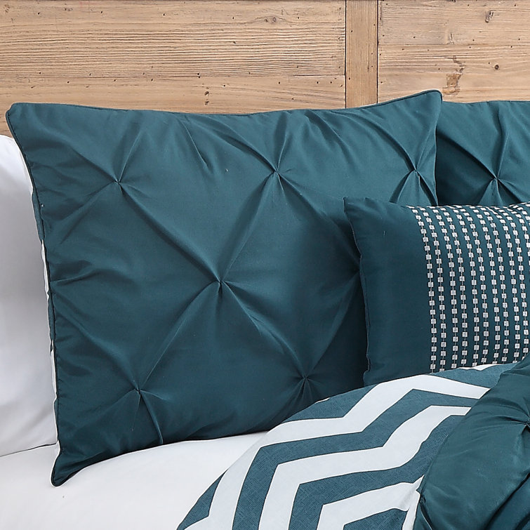 Taupe Twin Reversible Microfiber Comforter Set with Chevron Pattern