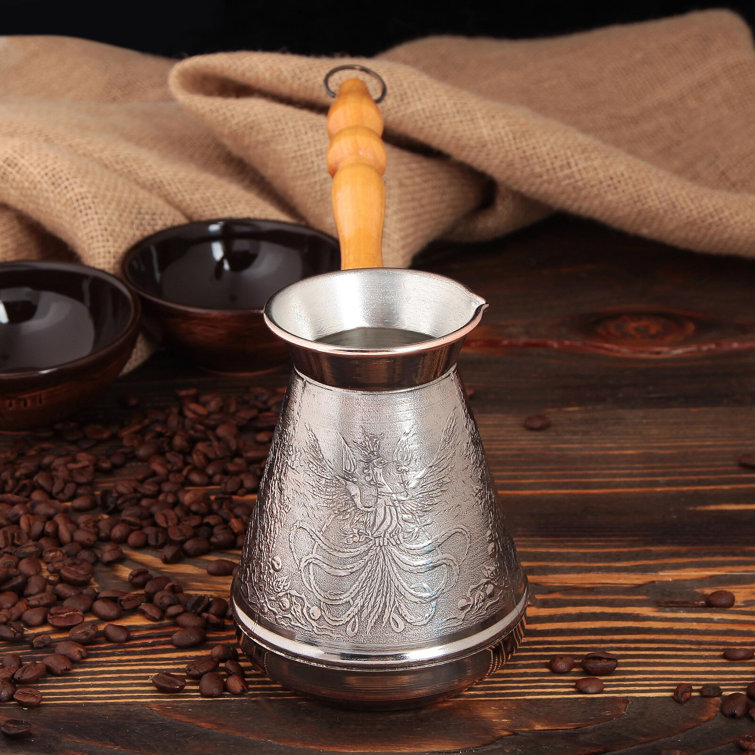 Firebird Copper Turkish Coffee Pot with Wooden Handle