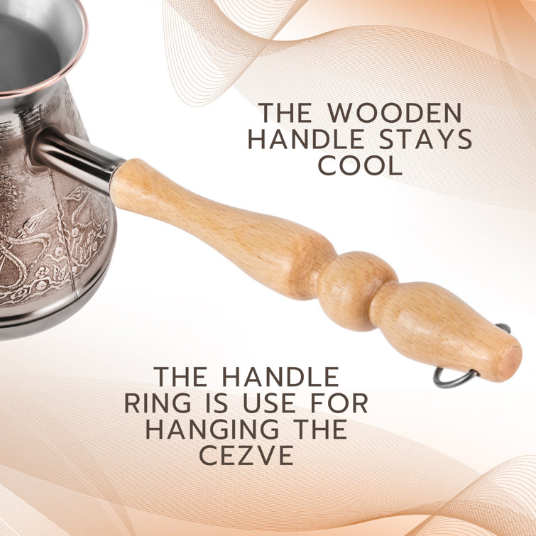 Firebird Copper Turkish Coffee Pot with Wooden Handle
