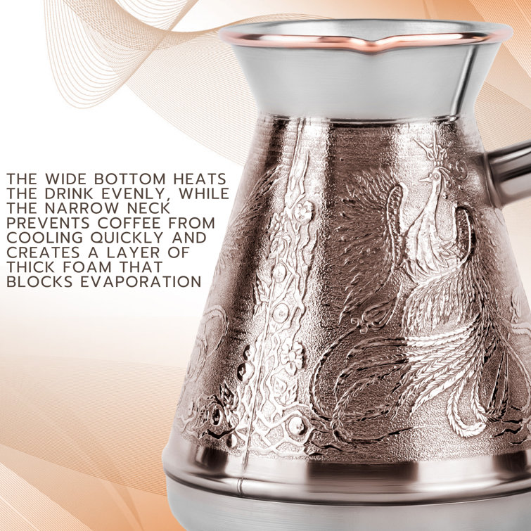 Firebird Copper Turkish Coffee Pot with Wooden Handle