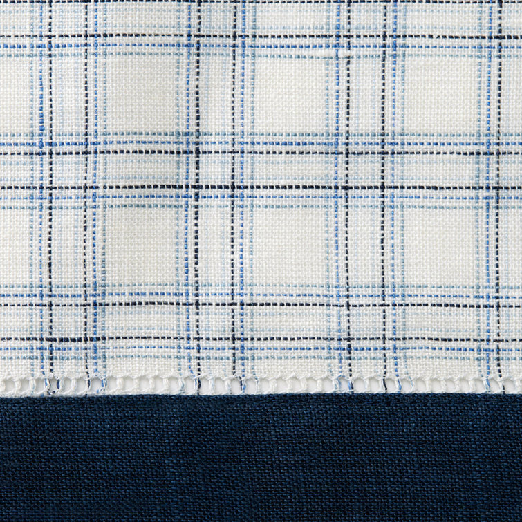 Tangerine Linen Plaid Table Runner 15" x 72"