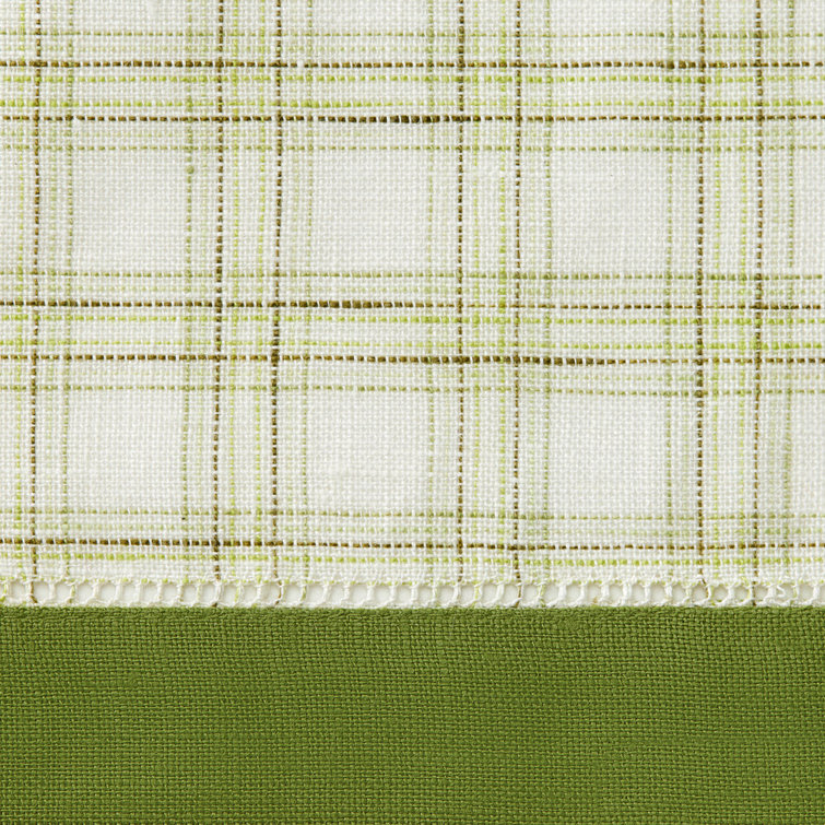 Tangerine Linen Plaid Table Runner 15" x 72"