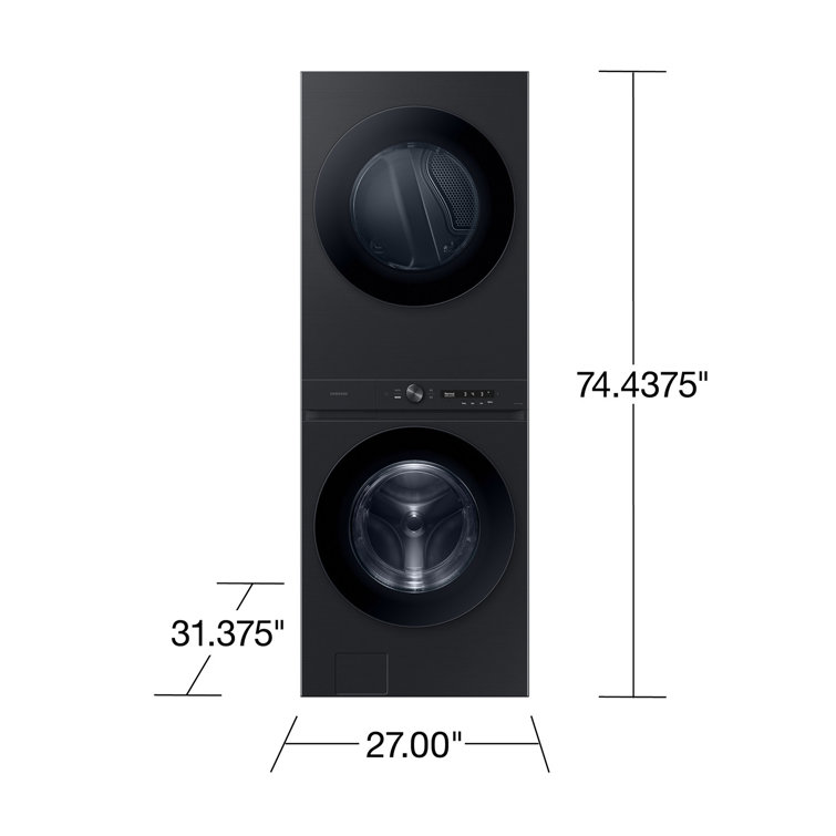 Brushed Black 4.6 cu. ft. Electric Washer and 7.6 cu. ft. Dryer Set
