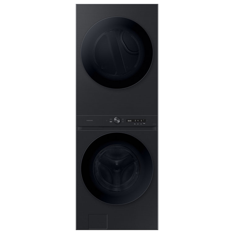 Brushed Black Stainless Steel Smart Gas Washer and Dryer Set