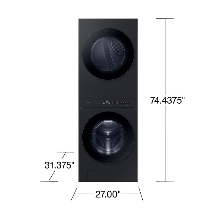 Brushed Black Stainless Steel Smart Gas Washer and Dryer Set