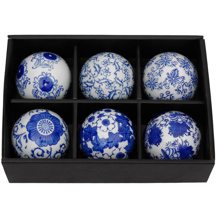 Ming Dynasty Inspired 3" Porcelain Decorative Ball Set