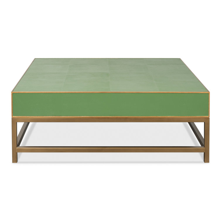 Gideon Green and Gold Square Wood Coffee Table