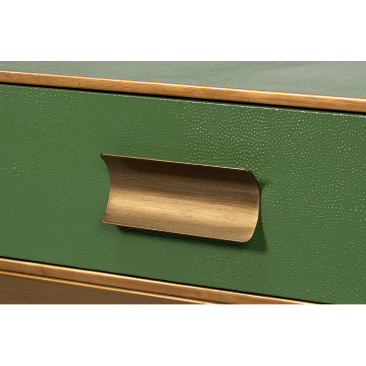 Gideon Green and Gold Square Wood Coffee Table