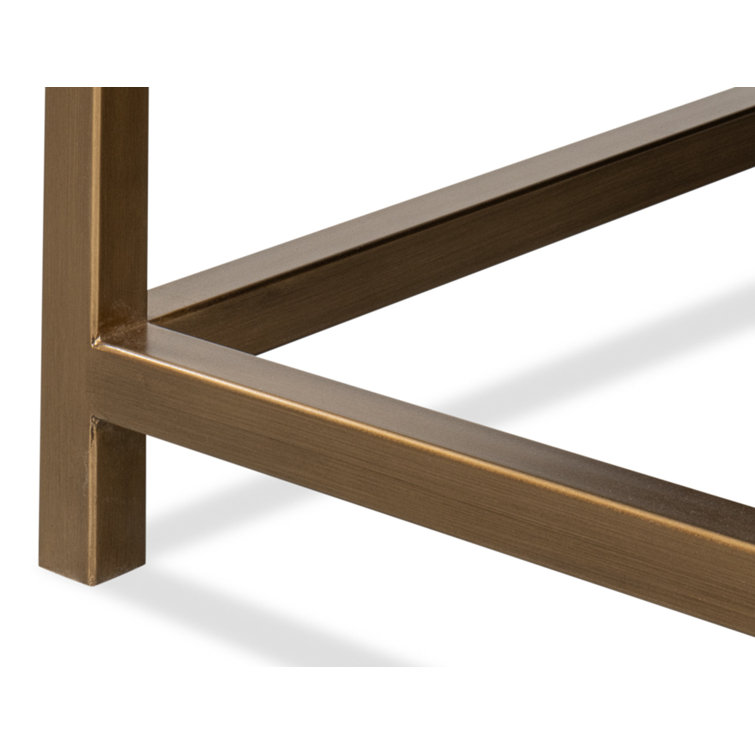 Gideon Green and Gold Square Wood Coffee Table