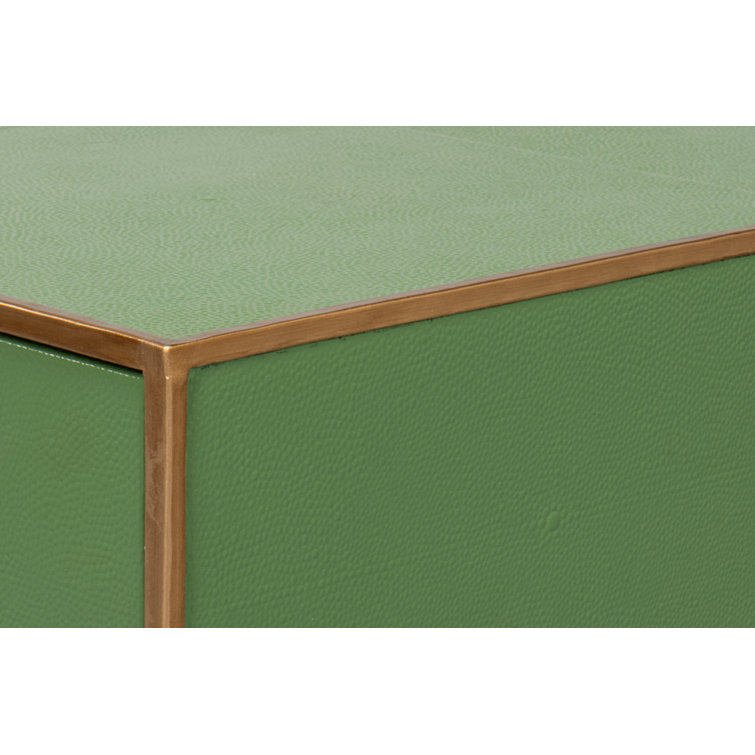 Gideon Green and Gold Square Wood Coffee Table