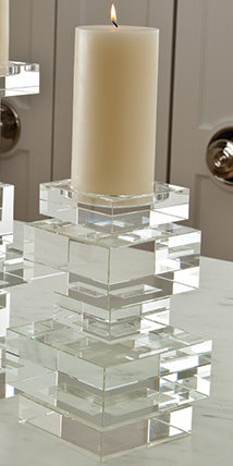 Transitional Geometric Crystal Pillar Candlestick Holder