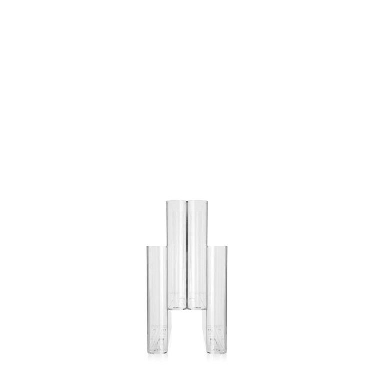 Giotto Stoppino Italian-Designed Clear PMMA 4-Compartment Magazine Rack