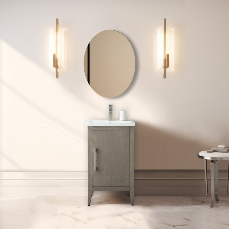 20-Inch Driftwood Gray Single Bathroom Vanity with Brushed Nickel Hardware