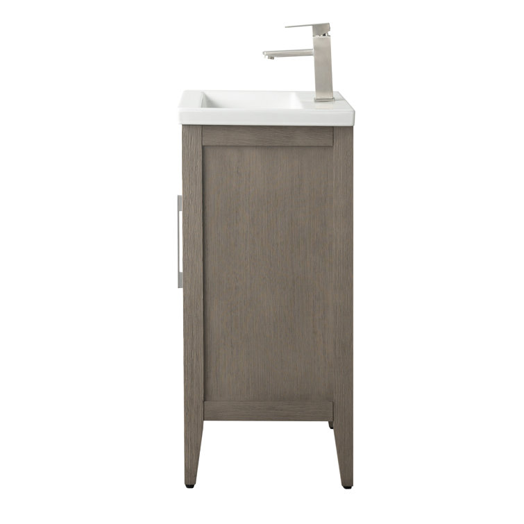 20-Inch Driftwood Gray Single Bathroom Vanity with Brushed Nickel Hardware