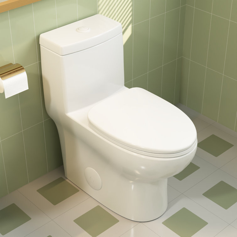 White Ceramic Elongated Dual Flush High Efficiency Toilet