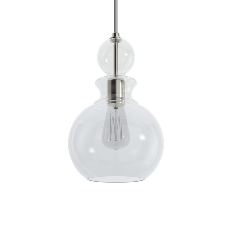 Staunton Brushed Nickel Pendant Light with Clear Glass Shade